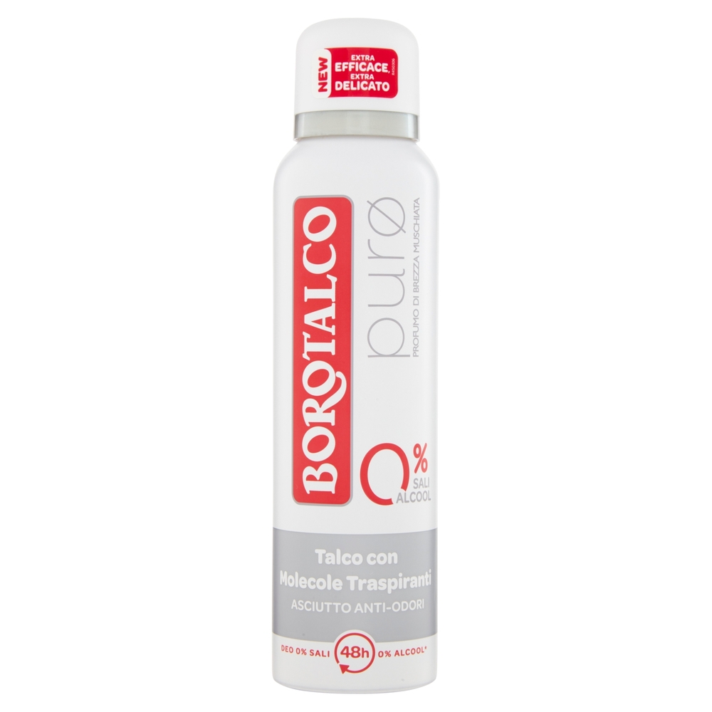 Borotalco purø Profumo di Brezza Muschiata Deo 0% Sali 150 ml